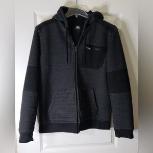 Rock & Republic Dark Gray and Black Zip-Up Sherpa Lined Jacket Size Large Mens
